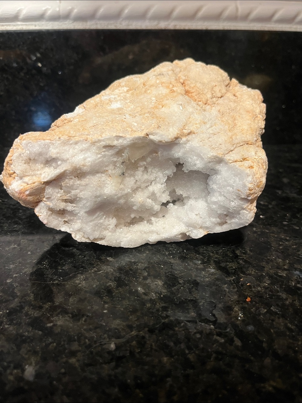 White Quartz Geode Display Piece